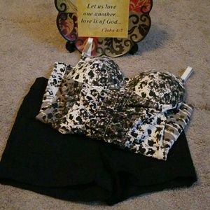 Bundle..Rue21 stretch blk shorts & bustier
